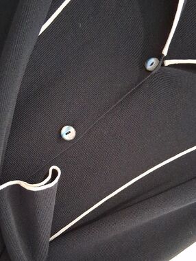 Cyrus Black Knit Top with White Trim